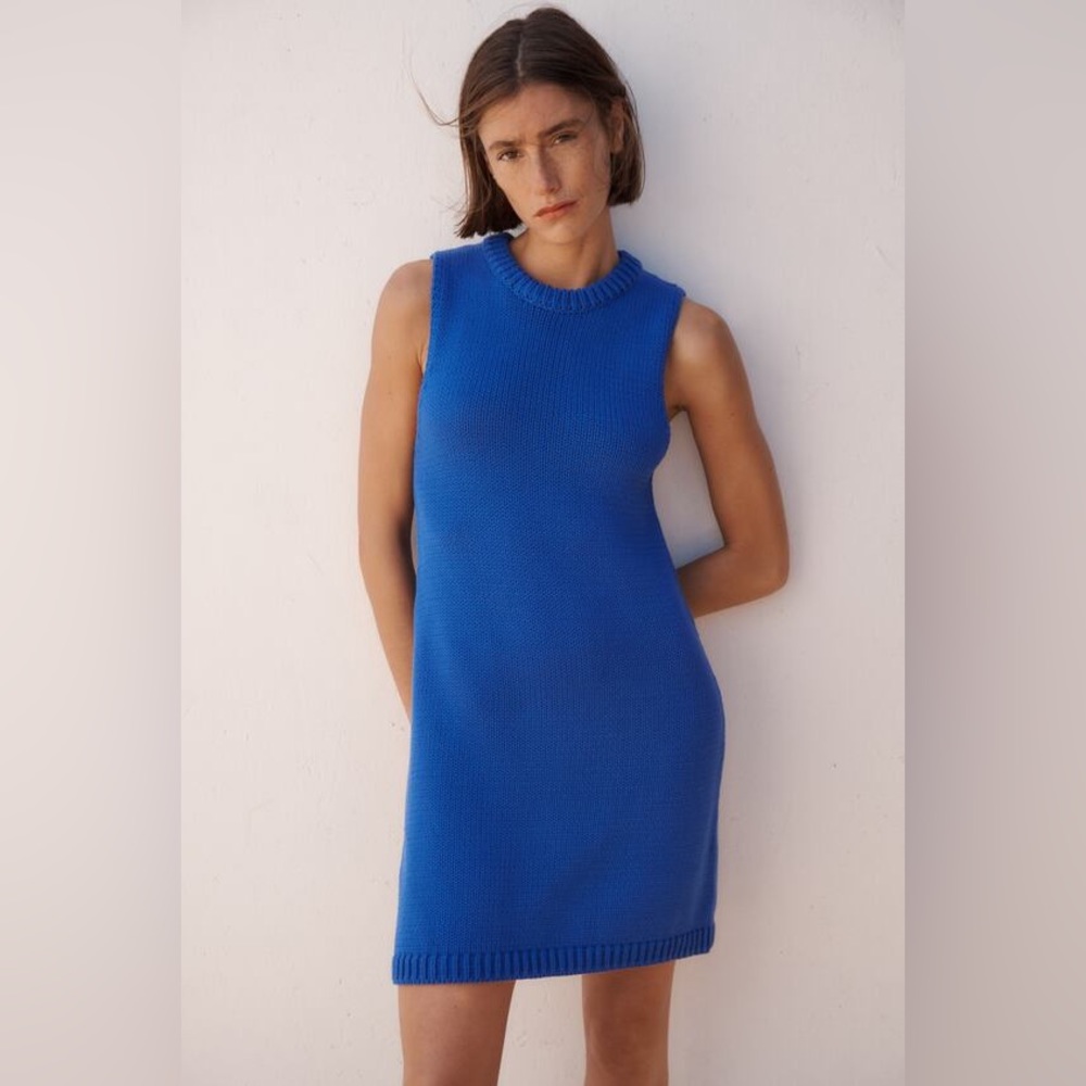 NWT Zara Chunky Knit Dress in Royal Blue